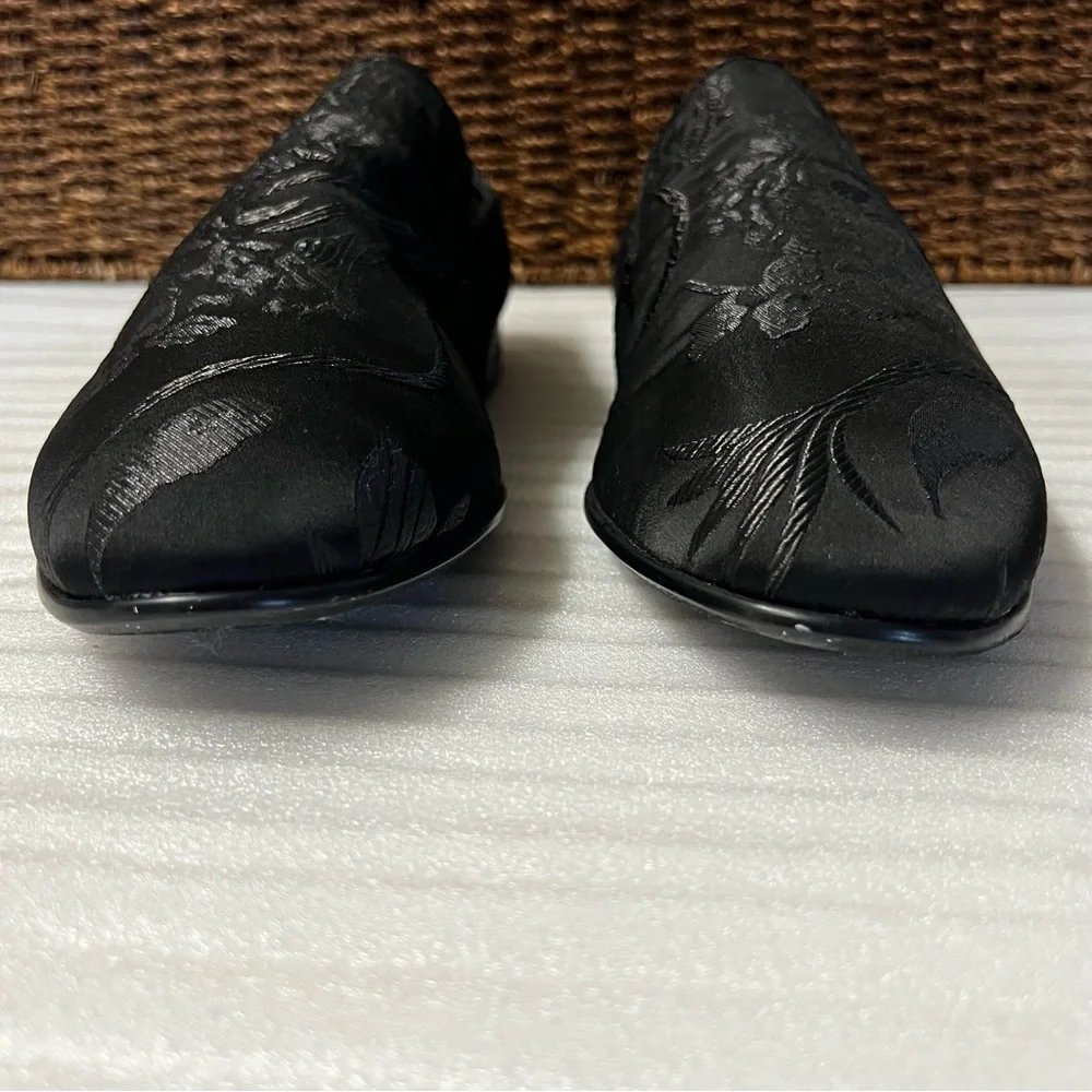 Aldo Men’s Goolsby Brocade Floral Black Textile Loafers Size 11 Dress Shoes